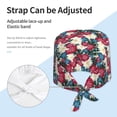thumbnail image 3 of Scrub Caps Women Men, Beautiful flower Adjustable Working Caps, Turban Hat Cleaning Working Cap with Sweatband, Elastic Bandage Tie Back Nurse Cap, 3 of 5