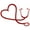 Red, variant on Walbest Car Sticker, Universal Car Auto Reflective Vehicle Body Window Decals Sticker Decoration ​- Heart Stethoscope
