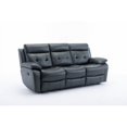 thumbnail image 6 of Bailu Genuine Leather Non-Power Reclining Sofa with Drop Down Table,Stainless Steel Cupholders and Magazine bag- Blue, 6 of 7