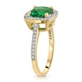 thumbnail image 3 of Galaxy Gold 1.85 Carat Total Weight 14K Solid Yellow Gold Emerald Natural Diamonds Halo Ring Brilliant Cushion Shape Cut and Round Diamonds Anniversary Engagement Promise Ring (9), 3 of 3