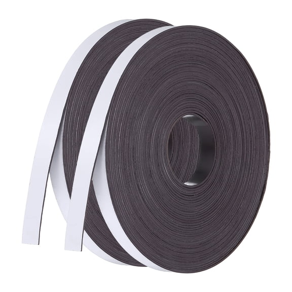 Rollo de tira magnética Uxcell, 2 rollos de 32.8ft x 0.4" Cinta de imanes para refrigerador, flexible, escribible