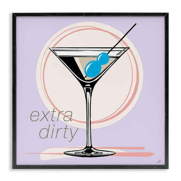 Stupell Industries Extra Dirty Martini Food & Beverage Painting Black Framed Art Print Wall Art, 12 x 12