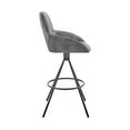 thumbnail image 3 of Armen Living Indoor Odessa 26" Counter Height Bar Stool in Charcoal Fabric and Black Finish, 3 of 10