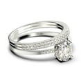 thumbnail image 2 of Beautiful Unique Art Deco 2.50 Carat Oval Cut Diamond Moissanite Engagement Ring, Classic Wedding Ring, Two Matching Band in 10k Solid White Gold, Gift For Her, Promise Ring, Trio Set, 2 of 4
