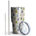 thumbnail image 2 of 30oz Multicolor Christmas Tree and Ornament Pattern Tumblers Stainless Steel Tumbler with Lid and Straw,Vacuum Insulated Double Wall Travel Tumbler Cups Mug with Cleaning Brush for Coffee,Tea, 2 of 7