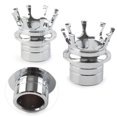 thumbnail image 1 of Par de cubiertas de tuercas para eje delantero de corona aptas para HARLEY Softail Srtster Road King cromadas, 1 of 4