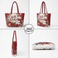 thumbnail image 4 of XYZCANDO Red Snowman Print Padded Shoulder Tote Bag, Large Winter Holiday Quilted Handbag for Shopping, Work, Travel, Festive Gift for Women, Girls, 4 of 7