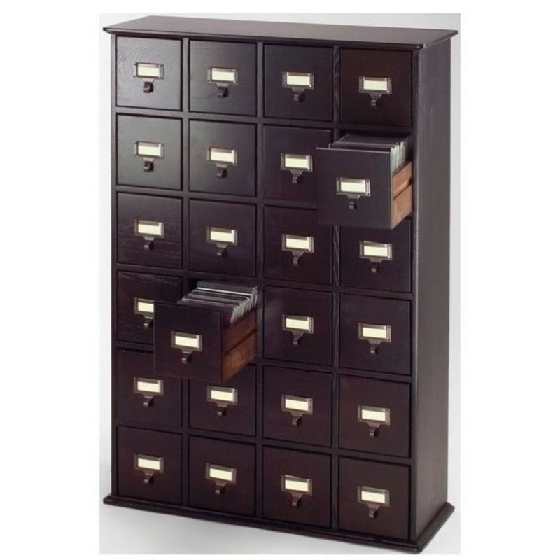 Bowery Hill 40" 24 Drawer CD Media Storage in Espresso