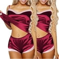 thumbnail image 2 of Your-Sty 2 Pack Satin Pajamas Set Women's Soft Sleepwear Silk Cami Shorts Set Nightwear S-XL, 2 of 3