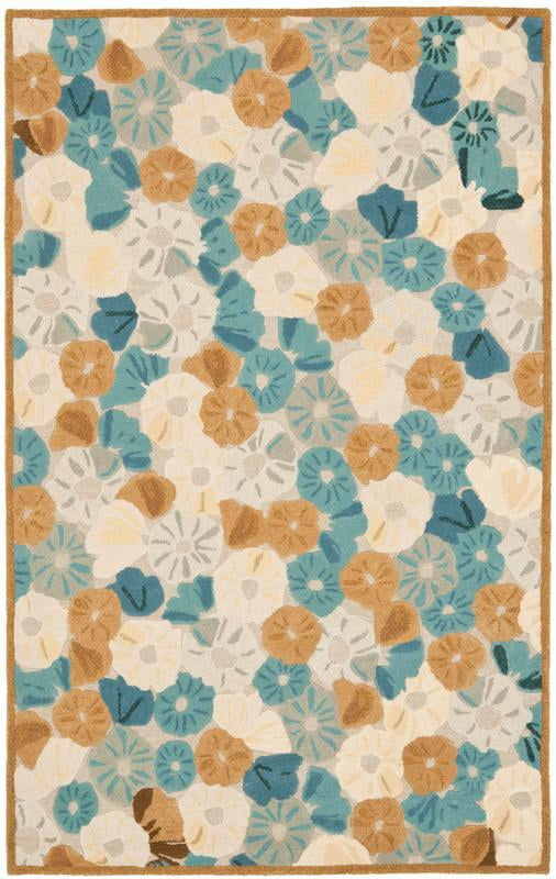 SAFAVIEH Martha Stewart Poppy Field Floral Area Rug, Cornucopia Beige, 4' x 6'