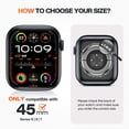 thumbnail image 2 of XiHAMA Waterproof Screen Protector Case Compatible with Apple Watch Series 6/5/4/SE 44mm, Hard Bumper with Tempered Glass for Watch Cover, 2 of 7