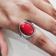 thumbnail image 4 of Coral Mans Ring, Natural Red Coral Ring, Unisex Ring, Silver Jewelry, 925 Silver Ring, Birthday Gift, Heavy Mens Ring, Arabic Design, Ottoman Style Ring, Christmas, Turkey Mens Signet Ring, 4 of 7