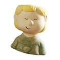 thumbnail image 3 of Bonita maceta de cactus con dibujos de niños, contenedor de pie para el suelo. ropa verde, 3 of 8