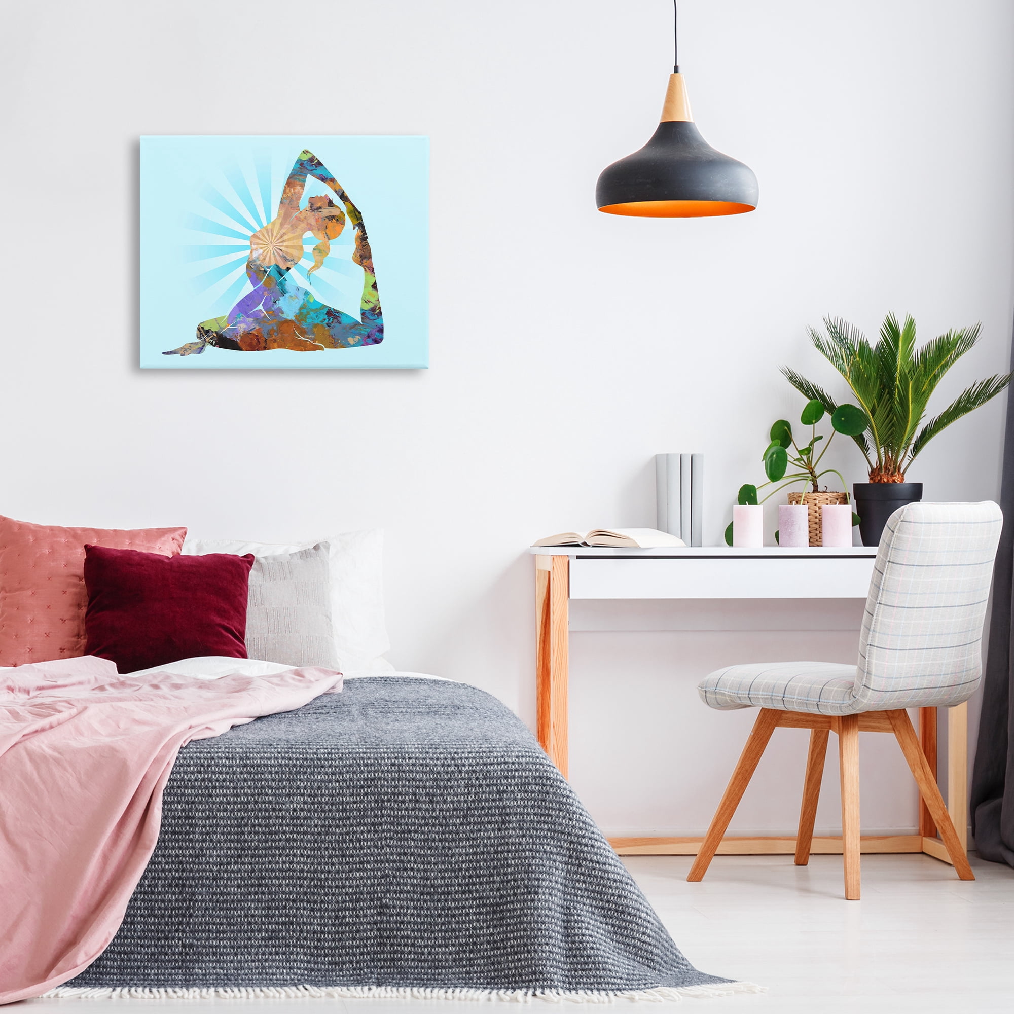 Stupell Industries Meditative Mindful Yoga People Painting Wrapped Canvas Art Print Wall Art, 30 x 24