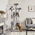 thumbnail image 2 of Yaheetech 72'' Height Multi Level Cat Tree with 2 Cozy Condos & Scratching Post,Light Gray, 2 of 10