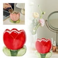 thumbnail image 3 of Porta Brochas de Maquillaje Flor de Cerámica - Diseño Elegante, Almacenaje Multifuncional y Tamaño Compacto - Organizador de Escritorio para Brochas/Plumas/ Dormitorio de Niñas, 3 of 3