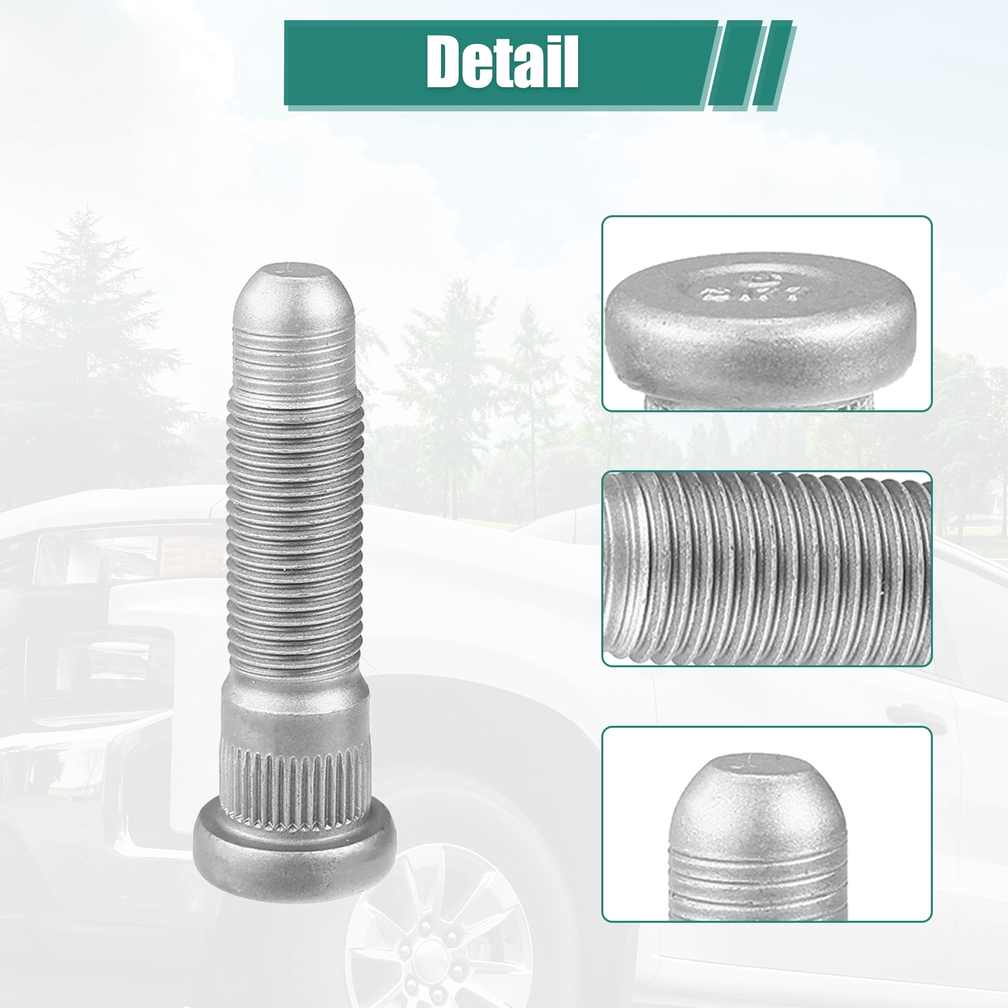 Unique Bargains 6pcs Long Serrated Wheel Studs M14x1.5 for Chevrolet Silverado 3500 HD