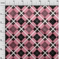 thumbnail image 2 of oneOone Georgette Viscose Light Pink Fabric Argyle Check Quilting Supplies Print Sewing Fabric By The Yard 42 Inches Wide, 2 of 4