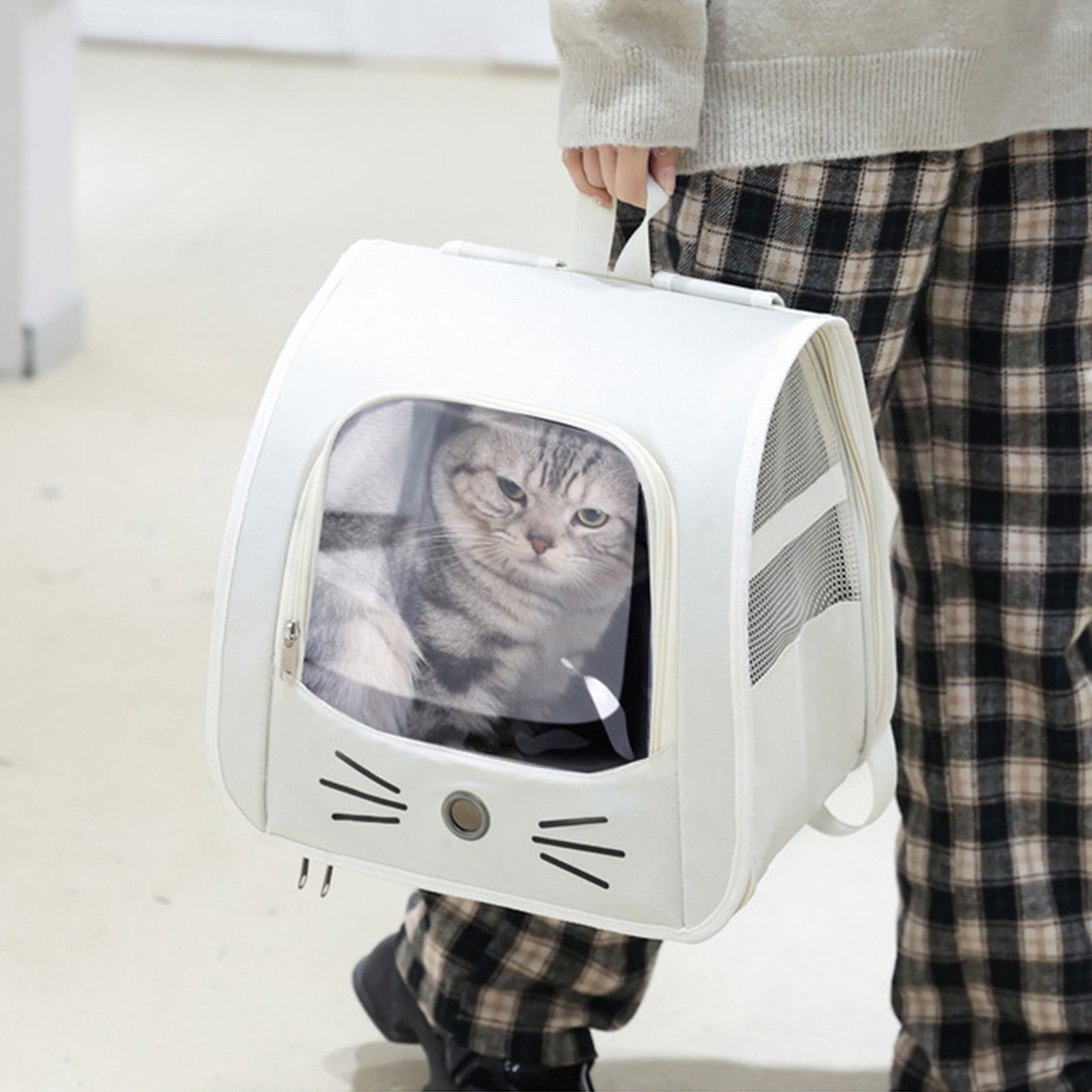 Msgweeeg Soft Cats Carrier Dog Carrier Handheld Backpack 2 In 1 Cats Carrier Foldable Pet Backpack for Small Dogs Cats Pet Sling Carrier Suitable for Outdoor Hiking Vet Visits Travel