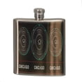 thumbnail image 1 of KuzmarK 6 oz. Stainless Steel Pocket Hip Liquor Flask - Chicago House Music, 1 of 1