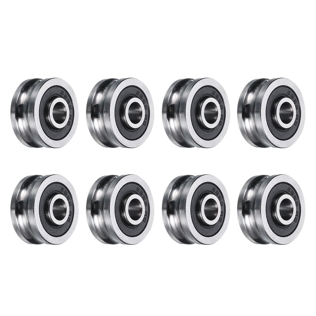 Uxcell 8 Roulements de Rail de Rainure SG66 U Roulement à Rouleau de Rainure 6x22x10mm (GCr15) Roulements en Acier Chromé