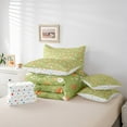 thumbnail image 6 of Manfei Cute Mushroom Twin Bedding Sets for Kids Girls, Green Leaves Bedding Comforter Set, Botanical Plant Theme Sheet Sets, Green Pink Microfiber Bedroom Decor Reversible 7 Pieces, 6 of 8