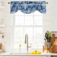 thumbnail image 4 of Navy Blue Coastal Tie Up Valances Curtain, Adjustable Kitchen Nautical Starfish Seahorse Coral Summer Valances for Windows Decor, Rod Pocket Short Curtains Set for Bedroom/Bathroom, 60"x18", 4 of 9