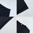 thumbnail image 4 of Women'S Solid Color Knitted Round Neck Long Sleeve Top Slit Long Skirt Two-Piece Set Black S, 4 of 7