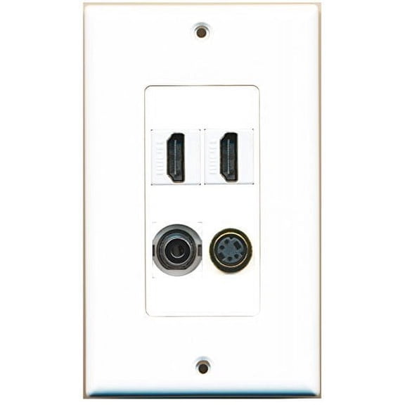 RiteAV - 2 Port HDMI 1 Port S-Video 1 Port 3.5mm Wall Plate Decorative