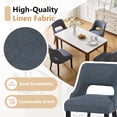 thumbnail image 6 of FANCROU Wooden Dining Chairs Set of 2, Modern Upholstered Fabric Side Chairs with Cutout Backrest and Wood Legs, Kitchen Dining Room, Navy, 6 of 6