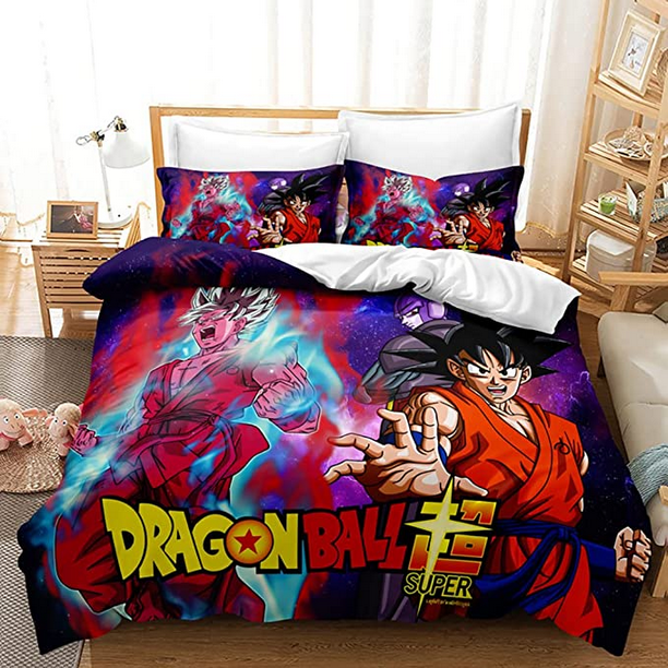 Anime Dragon Ball Z Queen Size Bedding Duvet Cover Sets for Room Decor
