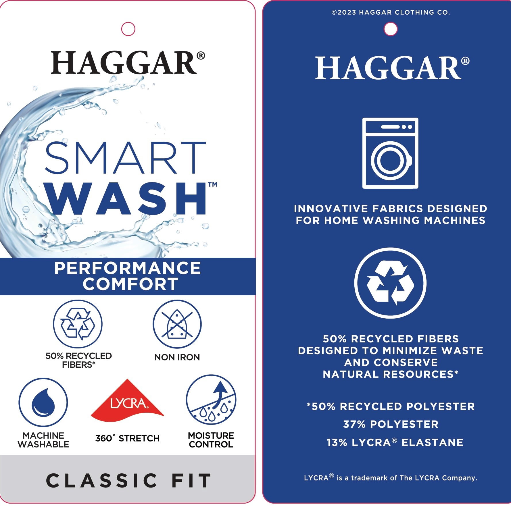 Haggar Smart Wash Men's Classic Fit Performance Button Up Dress Shirt