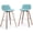 Aqua Blue, variant on Pemberly Row Set of 2 Bentwood Bar Height Stools in Aqua Blue Linen Fabric