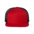 thumbnail image 1 of Richardson Wool Blend Flat Bill Trucker Cap, One Size, Red-Black, 1 of 1