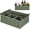 Sage Green, variant on Brown Bathroom Countertop Organizer , Wicker-like Divided Basket with Handle and Metal Frame, 4 Compartment, Paper Rope Storage Organizer for Kitchen (10.24 x 7.87 x 3.94 in)