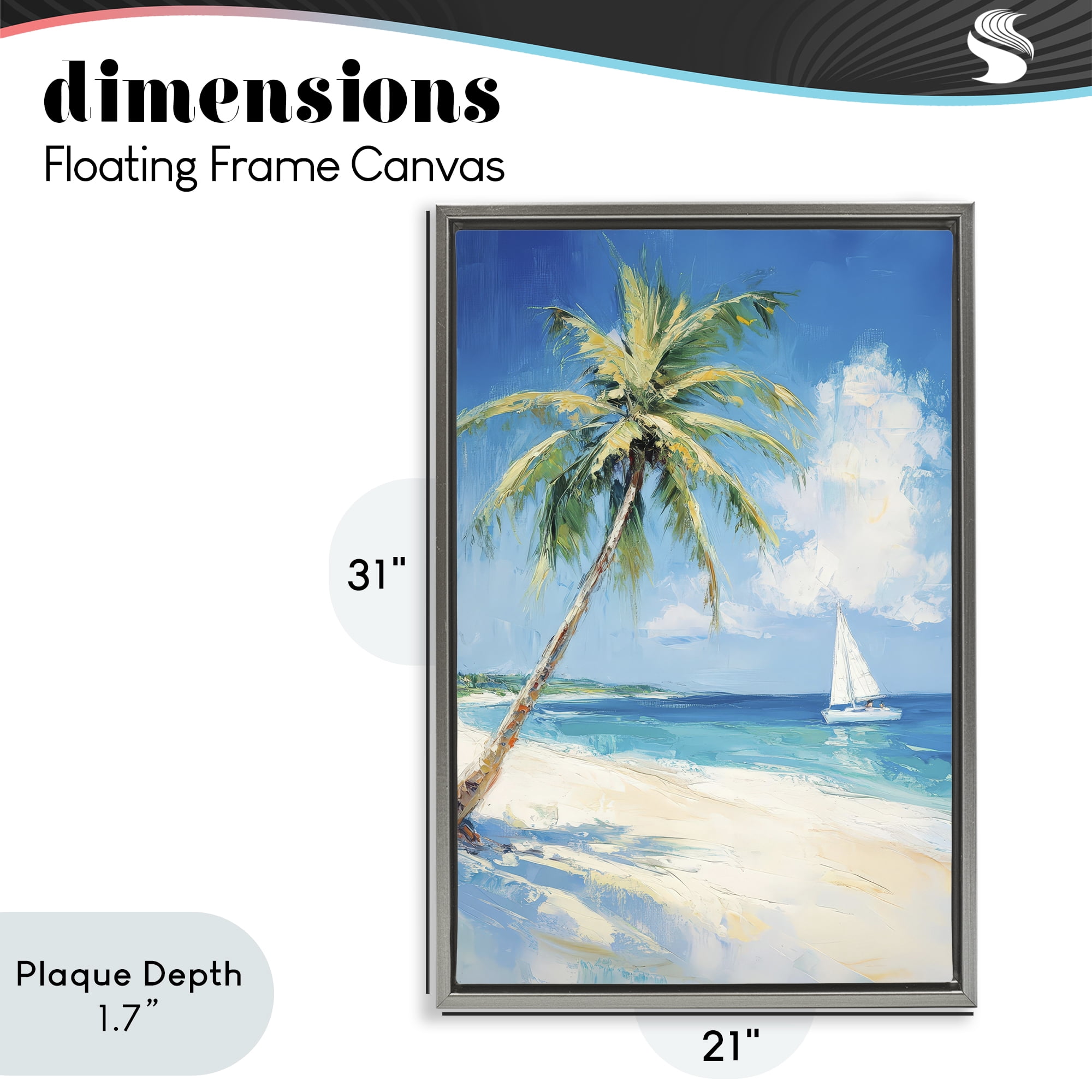 Stupell Industries White Clouds & Sails Gray Framed Floater Canvas Wall Art, design by Petal Prints Design