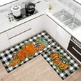 thumbnail image 2 of Faptoena Fall Pumpkin Kitchen Rugs Set of 2,Buffalo Plaid Harvest Thanksgiving Floor Mats and Rugs Non Skid Washable for Kitchen Home Decor,Fall Farmhouse Decorations and Accessories (17"x47"+17"x30"), 2 of 6