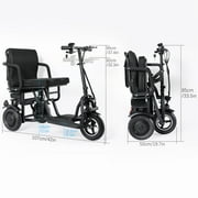 TopMate 3 Wheel Electric Scooter Lightweight Folding Powered Mobility Scooter for Adult Seniors with Seat and Removable Battery, 350W Motor & 3+1 Speed Adjustable E-Trike with Basket & LED display