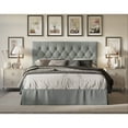 thumbnail image 4 of Home Design Zachary Tufted Upholstered Platform Bed Black - King, 4 of 5