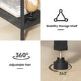 thumbnail image 6 of Tall End Table with Charging Station, 3 Tier Narrow Beside Table with Adjustable Shelf, Tall Gray Side Table Nightstand for Bedroom, Living Room Coffe Table, Office, Charcoal Grey, 6 of 14