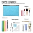 thumbnail image 4 of Hirioo Sky Blue Glitter for Paper Reusable Cosmetic Bag Zipper Encouragement Travel Pouch Toiletry Bag for Women Girls, 4 of 7