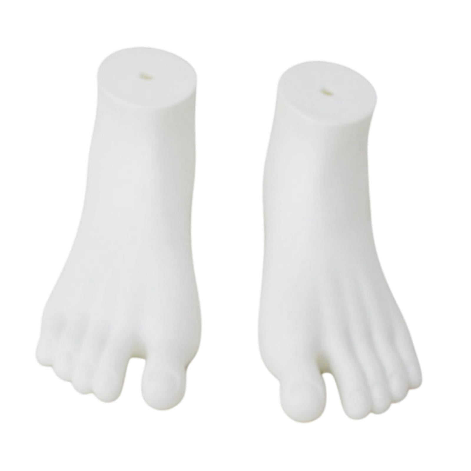 MAGIDEAL 2 Pieces Mannequin Foot Display Model Lifelike Home Foot Forms Sandal Photography Props Showcase Malls Stockings Manikin Feet White