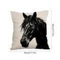 thumbnail image 2 of Dadiaei Linen Cushion Cover Horse Print Decorative Sofa Pillow for Living Room Office Lumbar Support Throw Pillowcase Farmhouse Decor,18x18in, 2 of 6