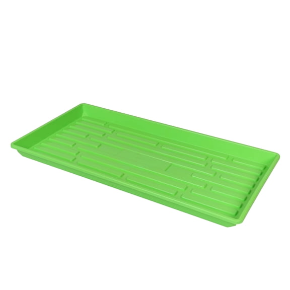 SUNPACK 10” x 20” Heavy Duty Shallow Plastic Seed Starting Tray, Green, 1" - No Drainage Holes, Perfect for Greenhouses or Indoor Gardening