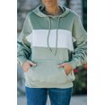 thumbnail image 4 of ABPHQTO Sudadera con capucha y cordón delantero de banda ancha en contraste de mujer verde, 4 of 5