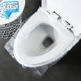 thumbnail image 2 of 100/1 Uds. Funda desechable para asiento de inodoro, alfombrilla portátil impermeable, almohadillas de seguridad para asiento de inodoro para viajes, Camping, accesorios de baño, 2 of 5