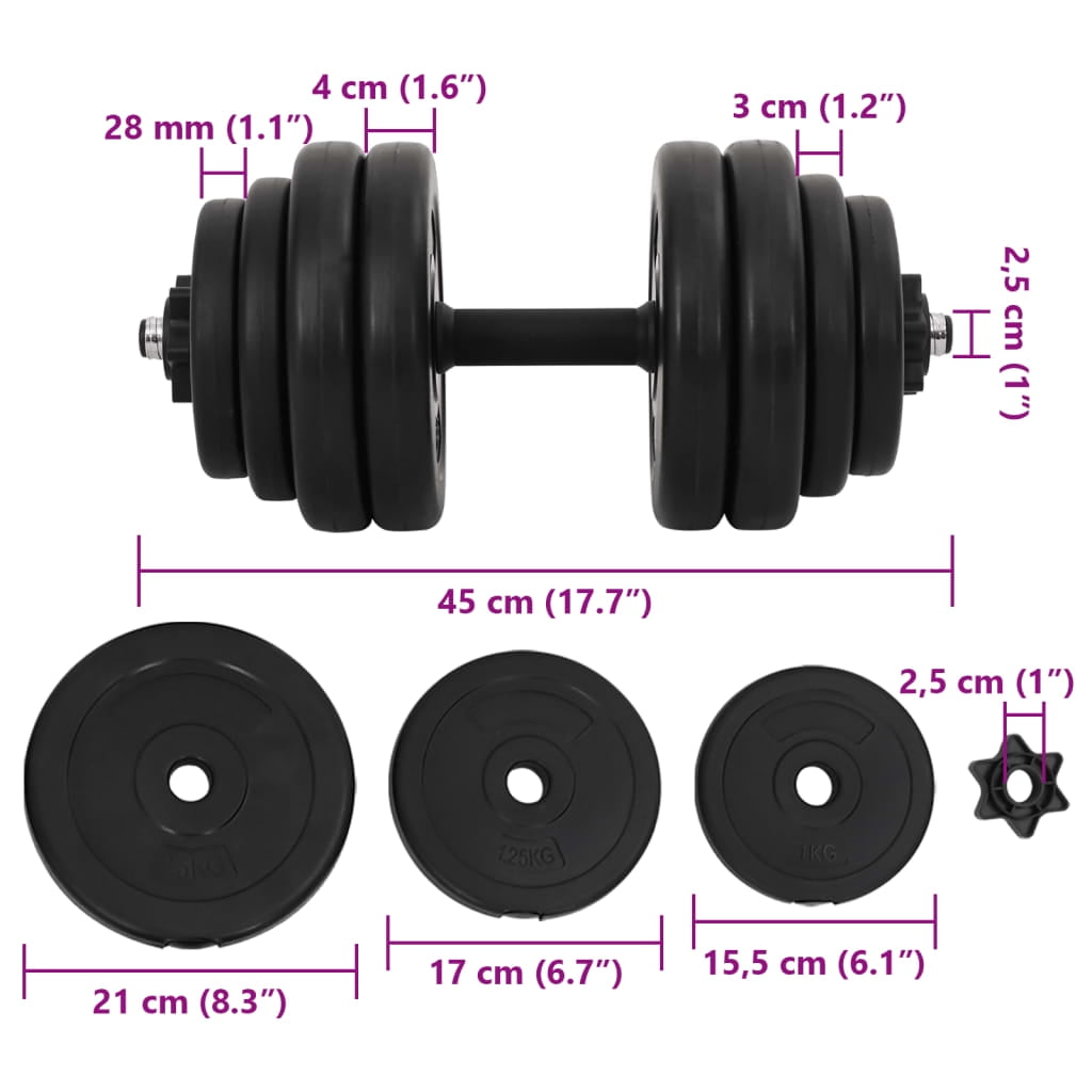 vidaXL Dumbbells 2x15 kg Walmart