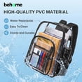 thumbnail image 5 of Behome Clear Backpack Heavy Duty PVC, Large Capacity Transparent Backpack with Reinforced Shoulder Straps, Waterproof Clear Bag for Stadium Events, School, Concerts, Festivals, 5 of 6
