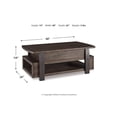 thumbnail image 4 of Signature Design by Ashley Casual Vailbry Coffee Table with Lift Top  Brown, 4 of 9
