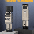 thumbnail image 2 of 2Pcs RJ45 Cat8 Ethernet Cable Connectors RJ45 Metal Tool Free Easy Termination Plug 2000MHz 40G LAN Cable 22AWG - 24AWG, 2 of 8